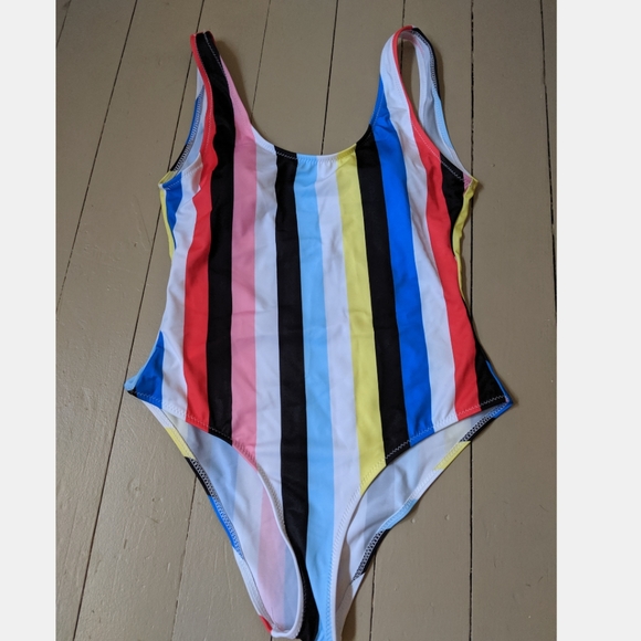 Brand New Striped One Piece Bikini - Picture 1 of 2